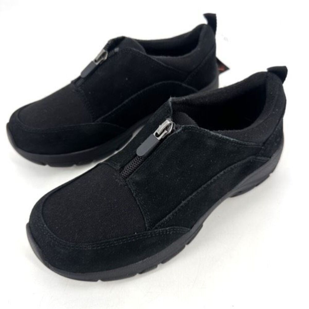NWT Lands' End Women's All Weather Insulated Suede Zip Moc Shoes Black Size 6.5